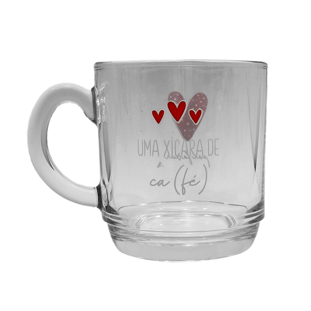 CANECA ASPEN LOVE MODELO CORAÇÕES EM VIDRO 300ML REF: 5909413