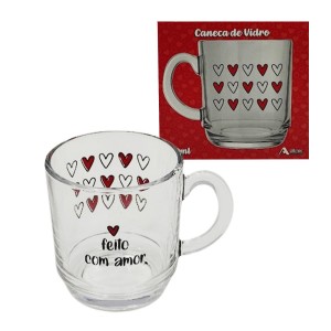 CANECA MODELO FEITO COM AMOR 300ML EM VIDRO REF: 5909414