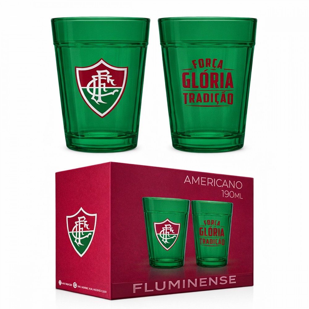COPO AMERICANO PRIME 190ML MODELO FLUMINENSE CAIXA COM 2 REF: 2010335