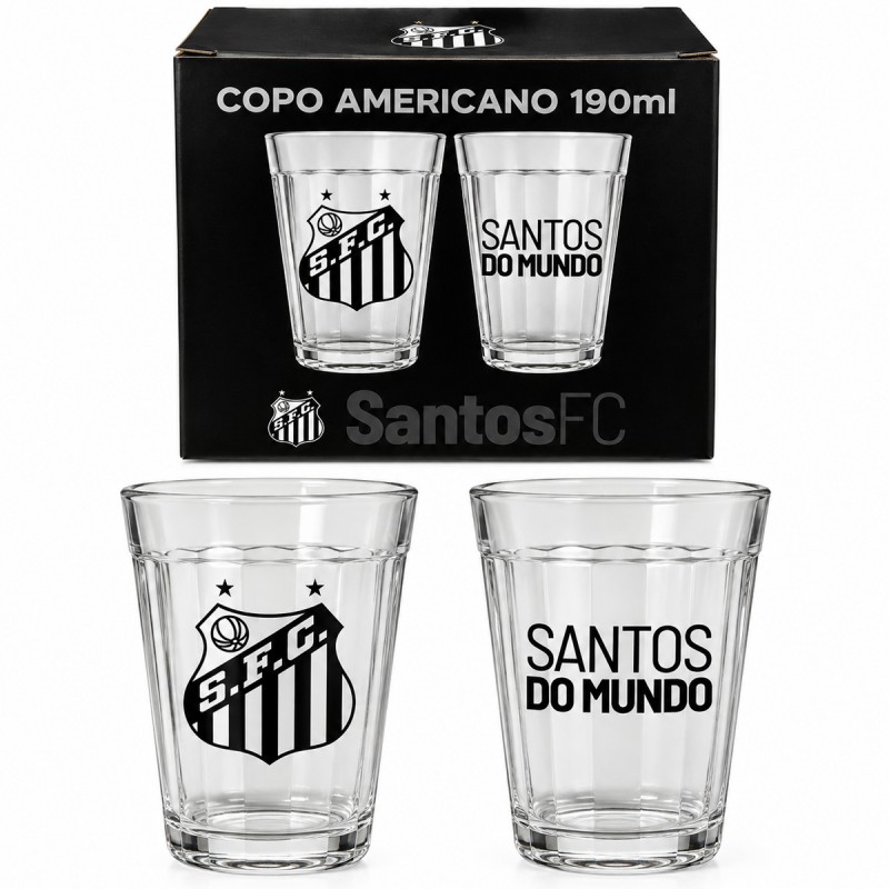 KIT 2 COPOS AMERICANOS MODELO SANTOS EM VIDRO 190ML REF: 2010337