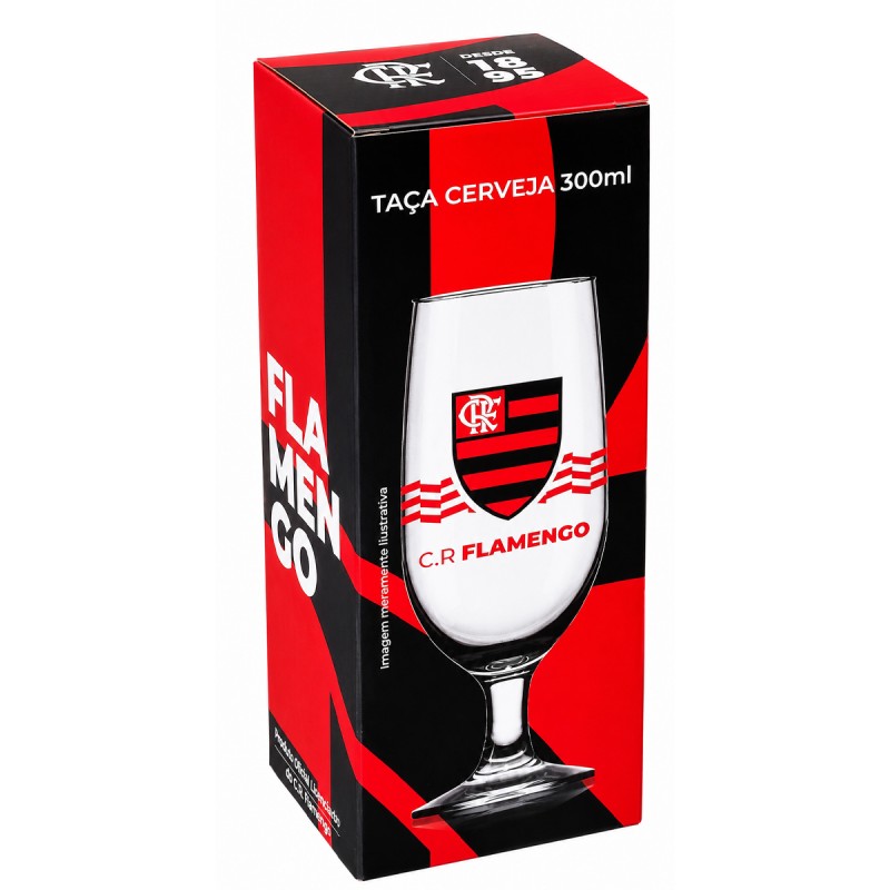 TAÇA CERVEJA FLORIPA DE VIDRO 300ML MODELO FLAMENGO REF: 7732133