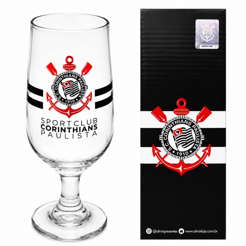 TAÇA MODELO CORINTHIANS 300ML EM VIDRO REF: 7732139