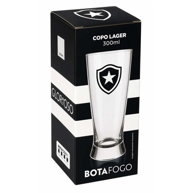 COPO LAGER DE VIDRO 300ML MODELO BOTAFOGO REF: 507132