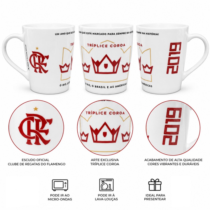 CANECA DE PORCELANA 290ML MODELO FLAMENGO REF: 223330 CANECA DE PORCELANA 290ML MODELO FLAMENGO REF: 223330