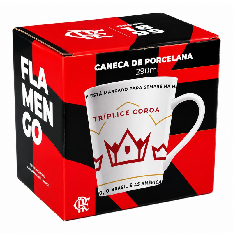 CANECA DE PORCELANA 290ML MODELO FLAMENGO REF: 223330 CANECA DE PORCELANA 290ML MODELO FLAMENGO REF: 223330