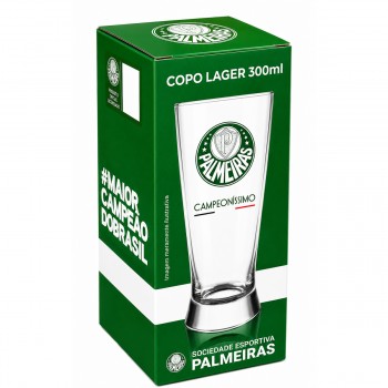 COPO LAGER DE VIDRO 300ML MODELO PALMEIRAS REF: 507138 COPO LAGER DE VIDRO 300ML MODELO PALMEIRAS REF: 507138