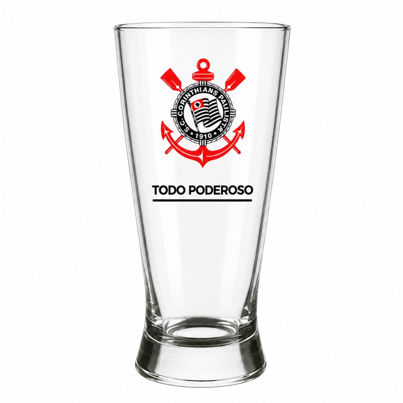 COPO LAGER DE VIDRO 300ML MODELO CORINTHIANS REF: 507139 COPO LAGER DE VIDRO 300ML MODELO CORINTHIANS REF: 507139