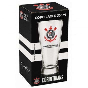 COPO LAGER DE VIDRO 300ML MODELO CORINTHIANS REF: 507139 COPO LAGER DE VIDRO 300ML MODELO CORINTHIANS REF: 507139