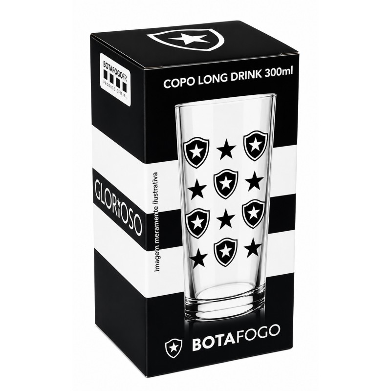 COPO CYLINDER DE VIDRO 300ML MODELO BOTAFOGO REF: 206032 COPO CYLINDER DE VIDRO 300ML MODELO BOTAFOGO REF: 206032