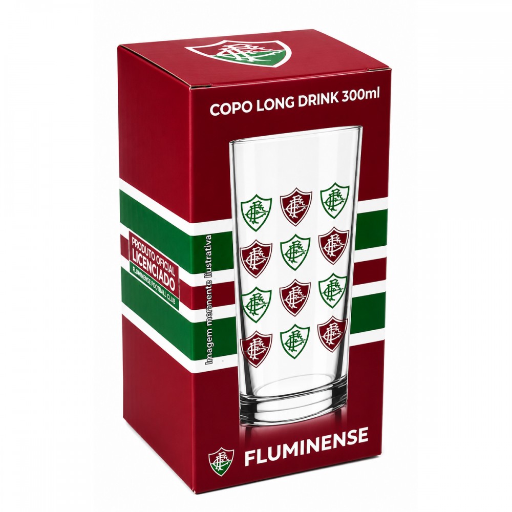 COPO CYLINDER DE VIDRO 300ML MODELO FLUMINENSE REF: 206035