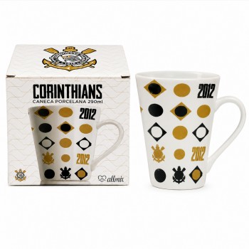 CANECA PORCELANA 290ML MODELO CORINTHIANS ÍCONES 2012 REF: 222390