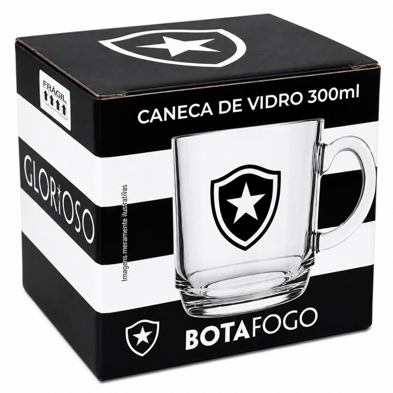 CANECA ASPEN DE VIDRO 300ML MODELO BOTAFOGO REF: 590932 CANECA ASPEN DE VIDRO 300ML MODELO BOTAFOGO REF: 590932