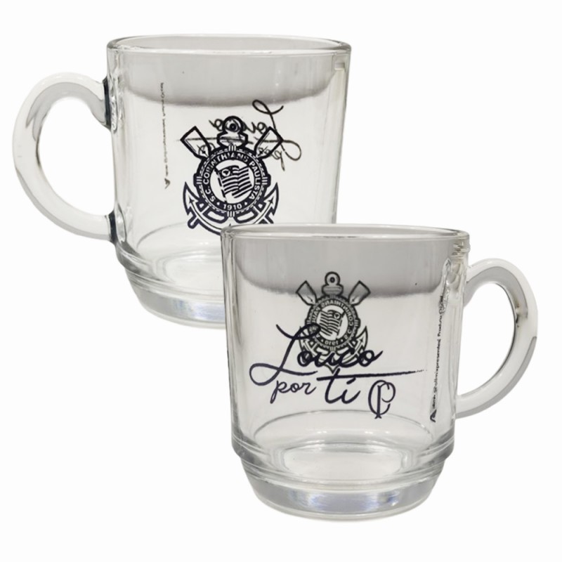 CANECA ASPEN MODELO CORINTHIANS EM VIDRO 300ML REF: 590939 CANECA ASPEN MODELO CORINTHIANS EM VIDRO 300ML REF: 590939
