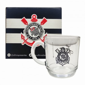 CANECA ASPEN MODELO CORINTHIANS EM VIDRO 300ML REF: 590939 CANECA ASPEN MODELO CORINTHIANS EM VIDRO 300ML REF: 590939