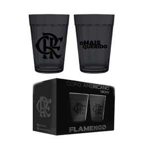 KIT 2 COPOS AMERICANOS MODELO FLAMENGO EM VIDRO 190ML REF: 20103333 KIT 2 COPOS AMERICANOS MODELO FLAMENGO EM VIDRO 190ML REF: 20103333