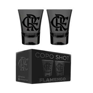 CONJUNTO COM 2 COPOS SHOT PRIME MODELO FLAMENGO 60ML EM VIDRO REF: 23040233