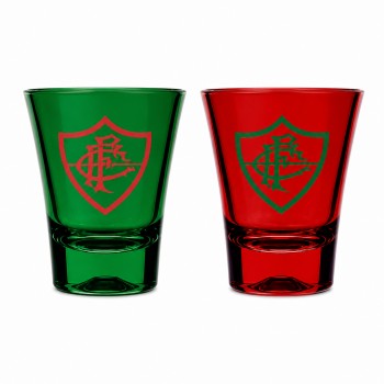 KIT 2 COPOS DE SHOT PRIME DE VIDRO 60ML MODELO FLUMINENSE REF: 23040235