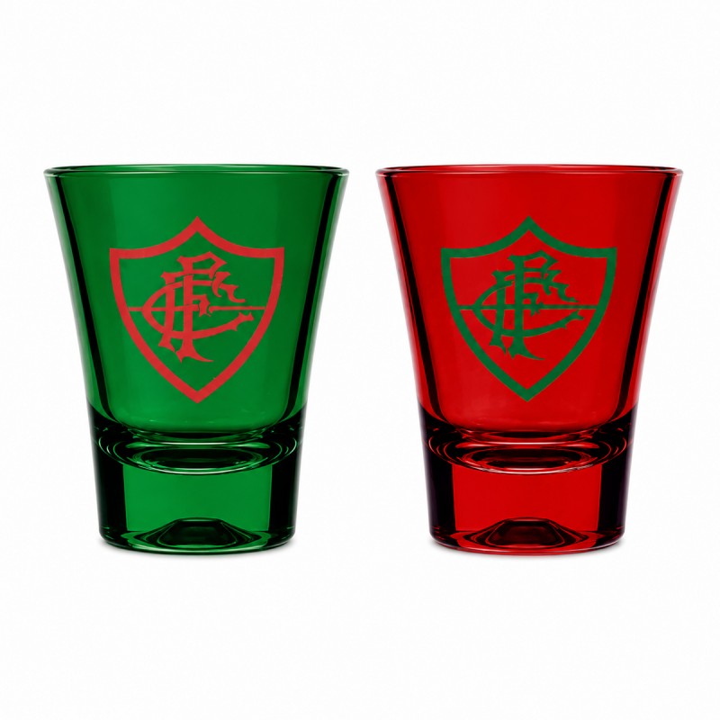 KIT 2 COPOS DE SHOT PRIME DE VIDRO 60ML MODELO FLUMINENSE REF: 23040235