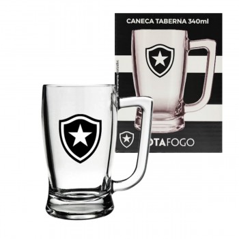 CANECA CERVEJA TABERNA 340ML MODELO BOTAFOGO EM VIDRO REF: 5901032