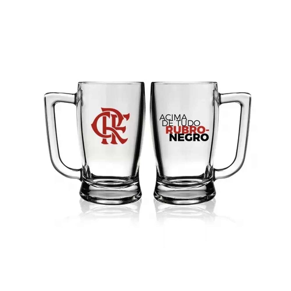 CANECA DE CHOPP TABERNA MODELO FLAMENGO EM VIDRO 340ML REF: 5901033