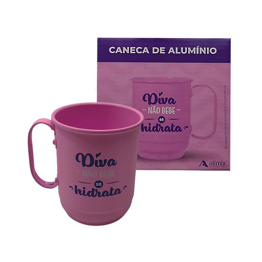 CANECA MODELO DIVA NÃO BEBE SE HIDRATA EM ALUMÍNIO 500ML REF: 804001