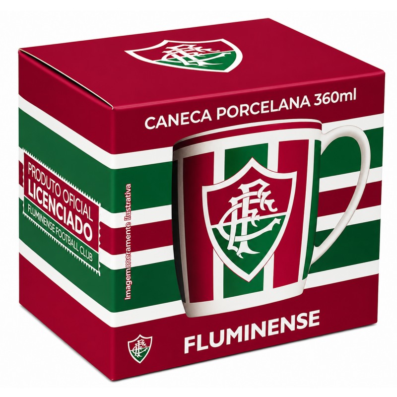 CANECA DE PORCELANA 360ML MODELO FLUMINENSE REF: 441135