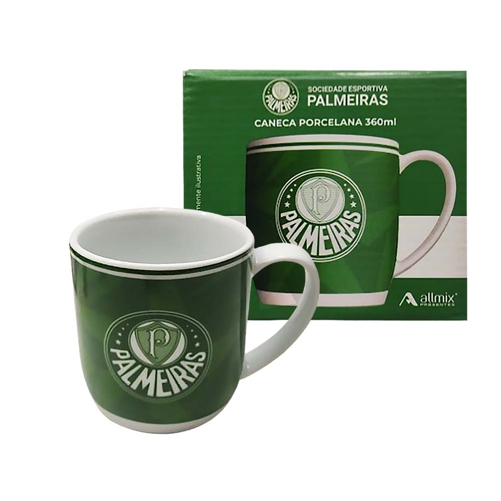 CANECA MODELO TIMES PALMEIRAS EM PORCELANA 360ML REF: 441138