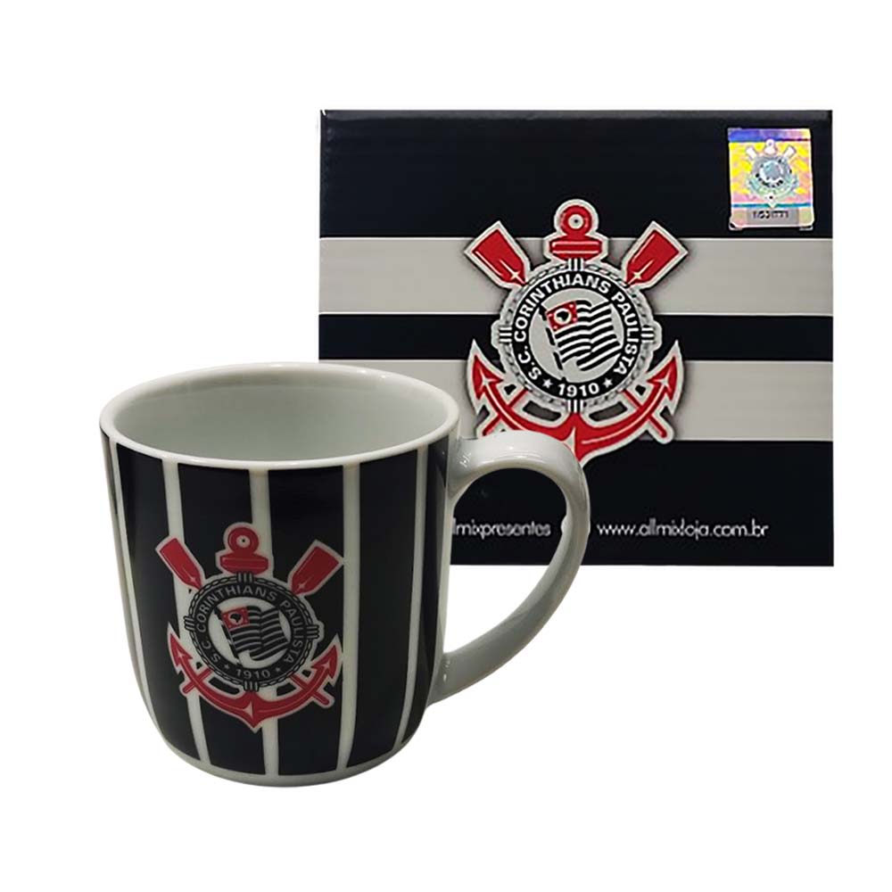 CANECA MODELO TIMES CORINTHIANS EM PORCELANA 360ML REF: 441239