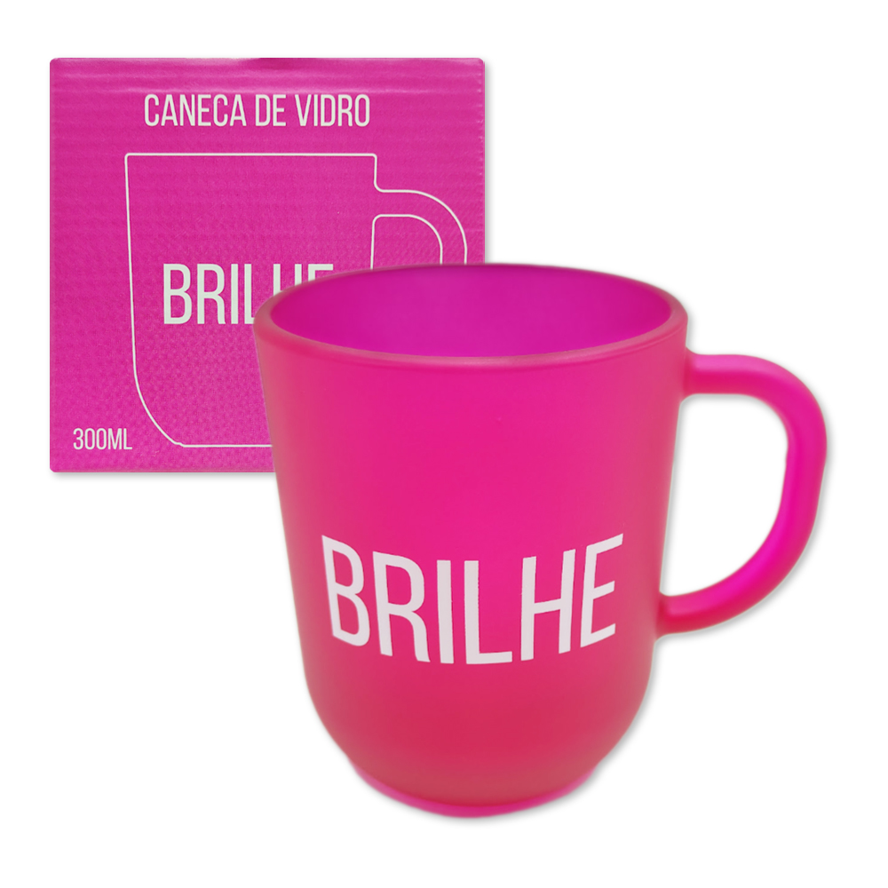 CANECA EMOÇÕES FOSCA MODELO BRILHE EM VIDRO 300ML REF: 590605