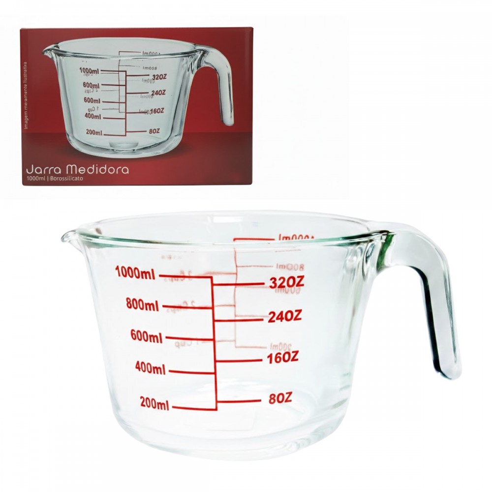 JARRA BOROSSILICATO MEDIDORA DE VIDRO 1000ML REF: 101000