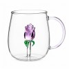 CANECA BOROSSILICATODE VIDRO 350ML MODELO ROSA 3D REF: 223047 CANECA BOROSSILICATODE VIDRO 350ML MODELO ROSA 3D REF: 223047