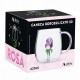 CANECA BOROSSILICATODE VIDRO 350ML MODELO ROSA 3D REF: 223047