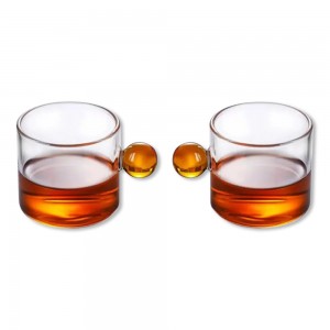 KIT 2 CANECAS COM LUVA AMBAR EM BOROSSILICATO 100ML REF: 223172