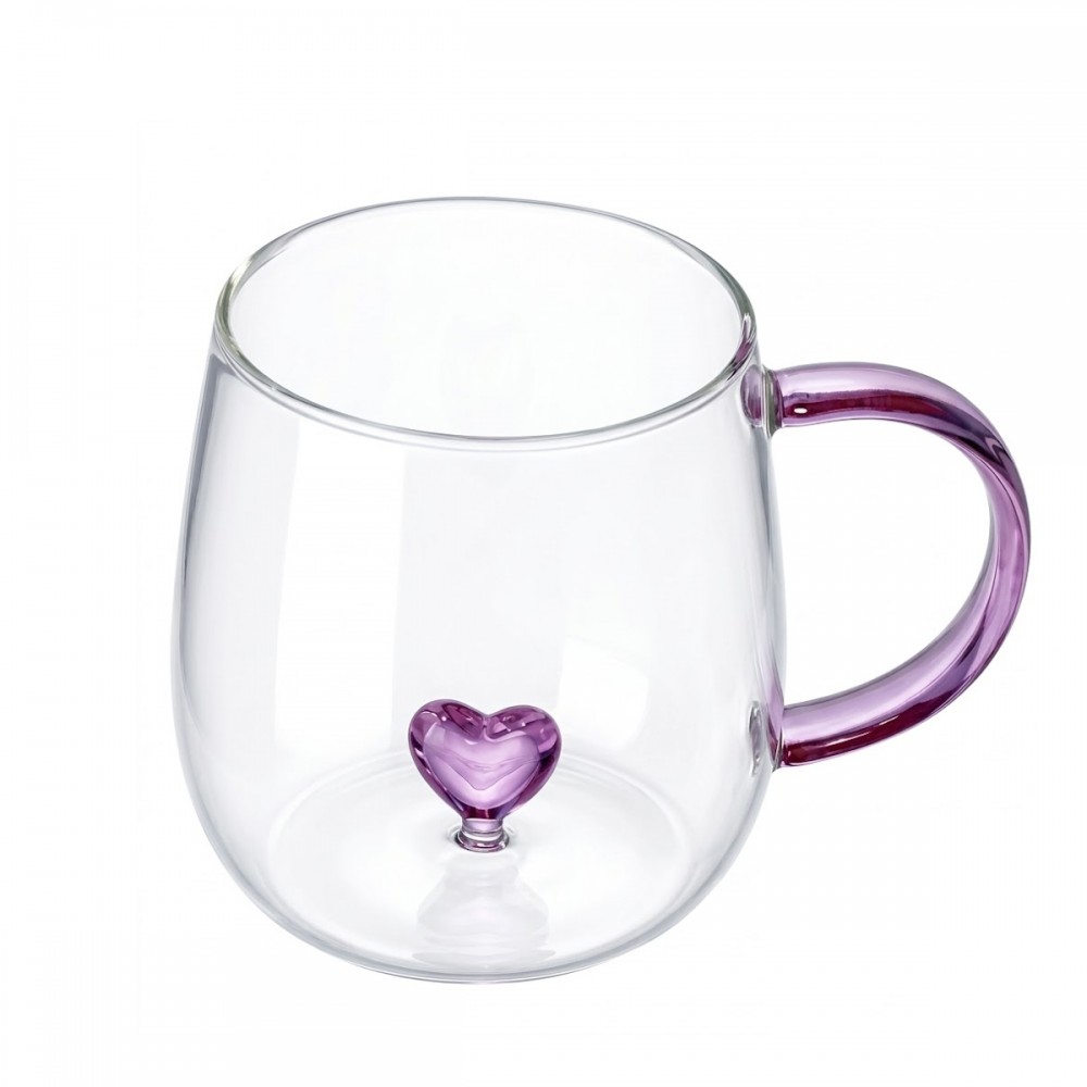 CANECA BOROSSILICATO DE CORAÇÃO 3D 350ML REF: 223046