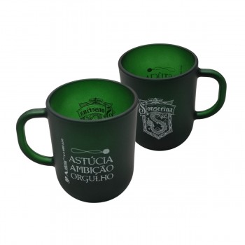 CANECA MODELO HARRY POTTER CASAS SONSERINA DE VIDRO 300ML REF: 590641