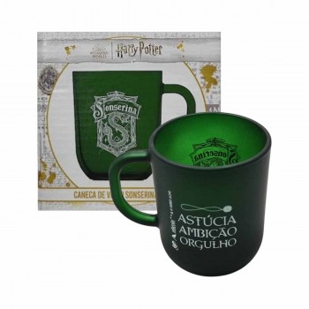 CANECA MODELO HARRY POTTER CASAS SONSERINA DE VIDRO 300ML REF: 590641