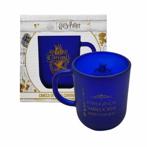CANECA MODELO HARRY POTTER CASAS  CORVINAL DE VIDRO 300ML REF: 590643 CANECA MODELO HARRY POTTER CASAS  CORVINAL DE VIDRO 300ML REF: 590643