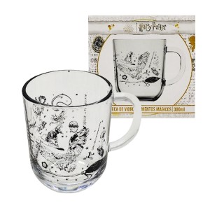 CANECA DE VIDRO HARRY POTTER ELEMENTOS 300ML REF: 590658