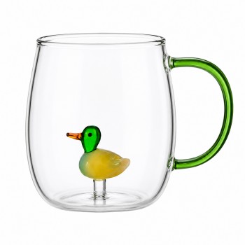 CANECA BOROSSILICATO DE VIDRO 420ML MODELO PATINHO REF: 223128