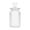POTE DE VIDRO COM TAMPA HERMÉTICA MODELO CORAÇÃO 1000ML REF: 230542