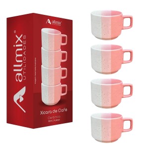 KIT 4 XÍCARAS DE CERÂMICA 90ML REF: 321101