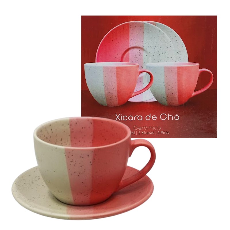 XICARA CERAMICA COM PIRES TERNURA 250ML COM 02 PEÇAS - ROSA REF: 321401 XICARA CERAMICA COM PIRES TERNURA 250ML COM 02 PEÇAS - ROSA REF: 321401