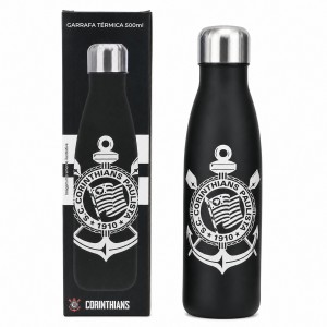 GARRAFA TÉRMICA INOX 500 ML MODELO CORINTHIANS REF: 113139