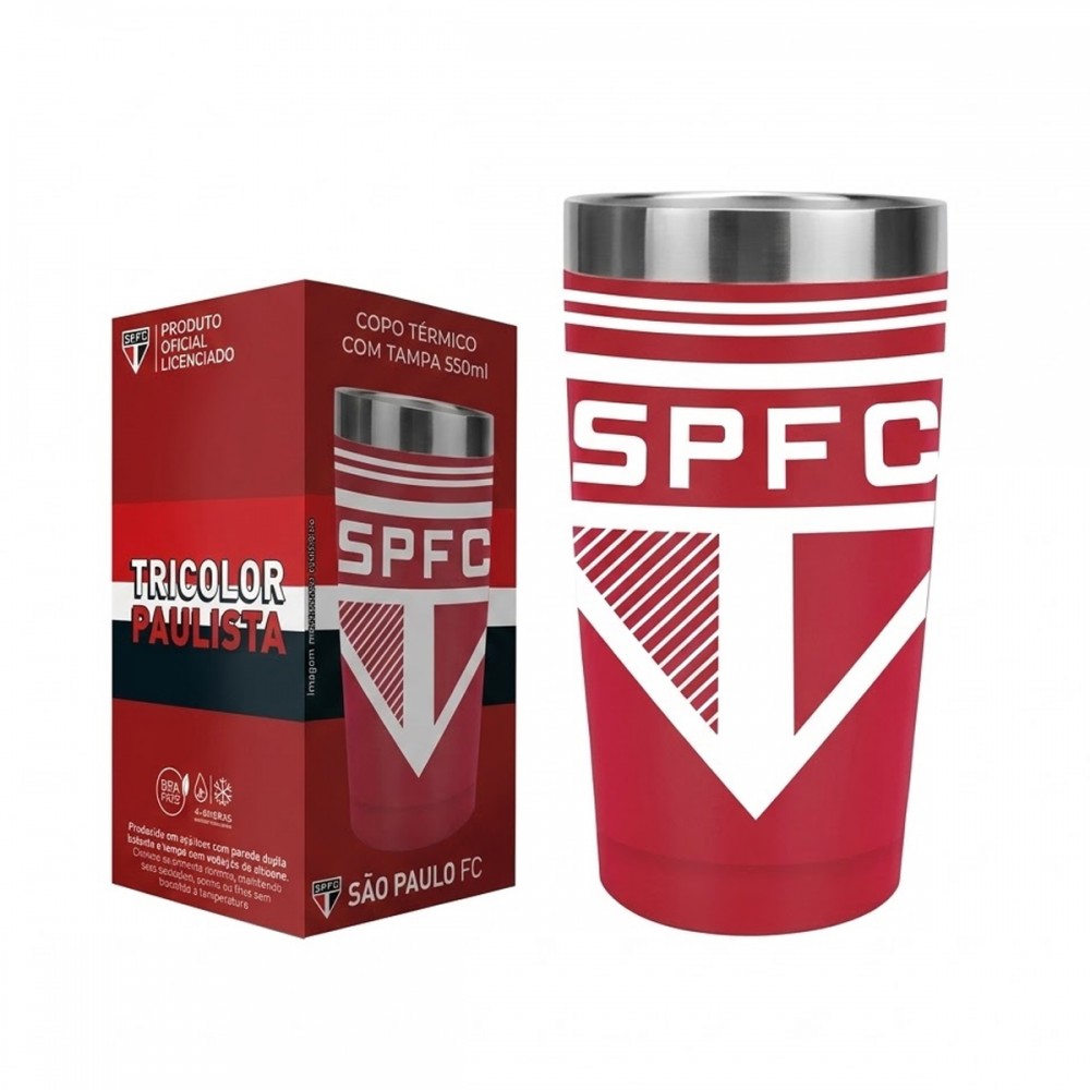 COPO TÉRMICO INOX COM TAMPA 550ML SÃO PAULO REF: 123136 COPO TÉRMICO INOX COM TAMPA 550ML SÃO PAULO REF: 123136