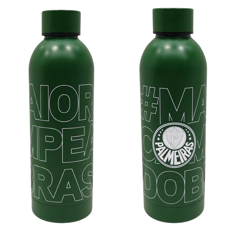 GARRAFA TÉRMICA INOX 500ML PALMEIRAS REF: 123238