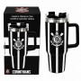 CANECA TÉRMICA INOX COM TAMPA E CANUDO 1200ML MODELO CORINTHIANS REF: 153139