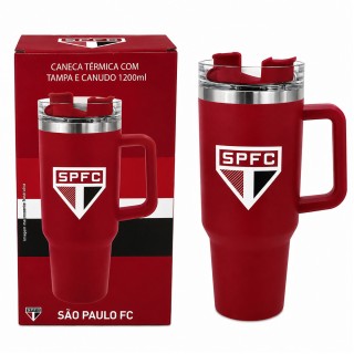CANECA TÉRMICA INOX COM TAMPA E CANUDO 1200ML MODELO SÃO PAULO REF: 153136