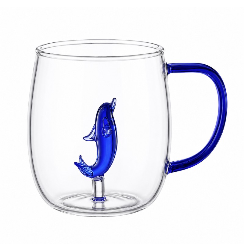 CANECA BOROSSILICATO DE VIDRO 420ML MODELO GOLFINHO REF: 213029