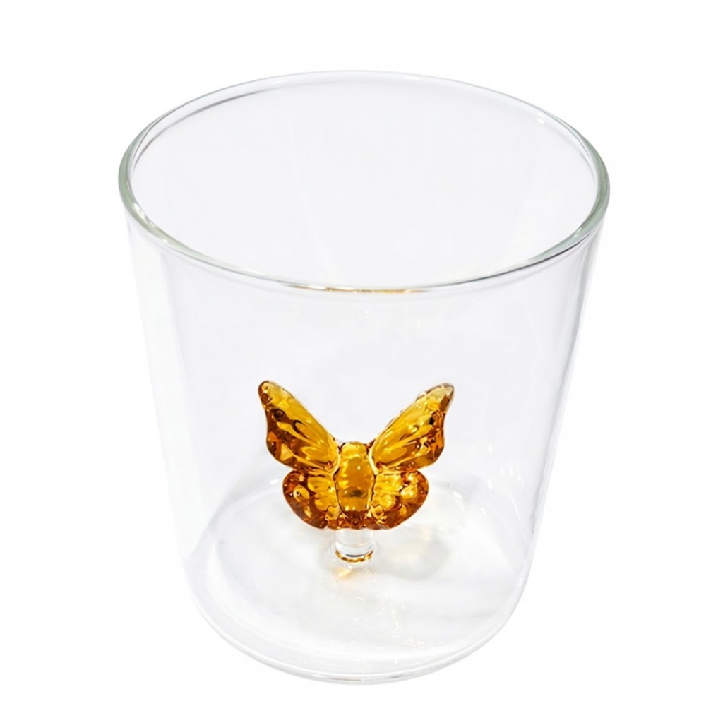 COPO BOROSSILICATO 3D 350ML MODELO BORBOLETA REF: 213024