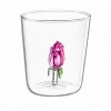 COPO BOROSSILICATO DE VIDRO 350ML MODELO ROSA 3D REF: 213022